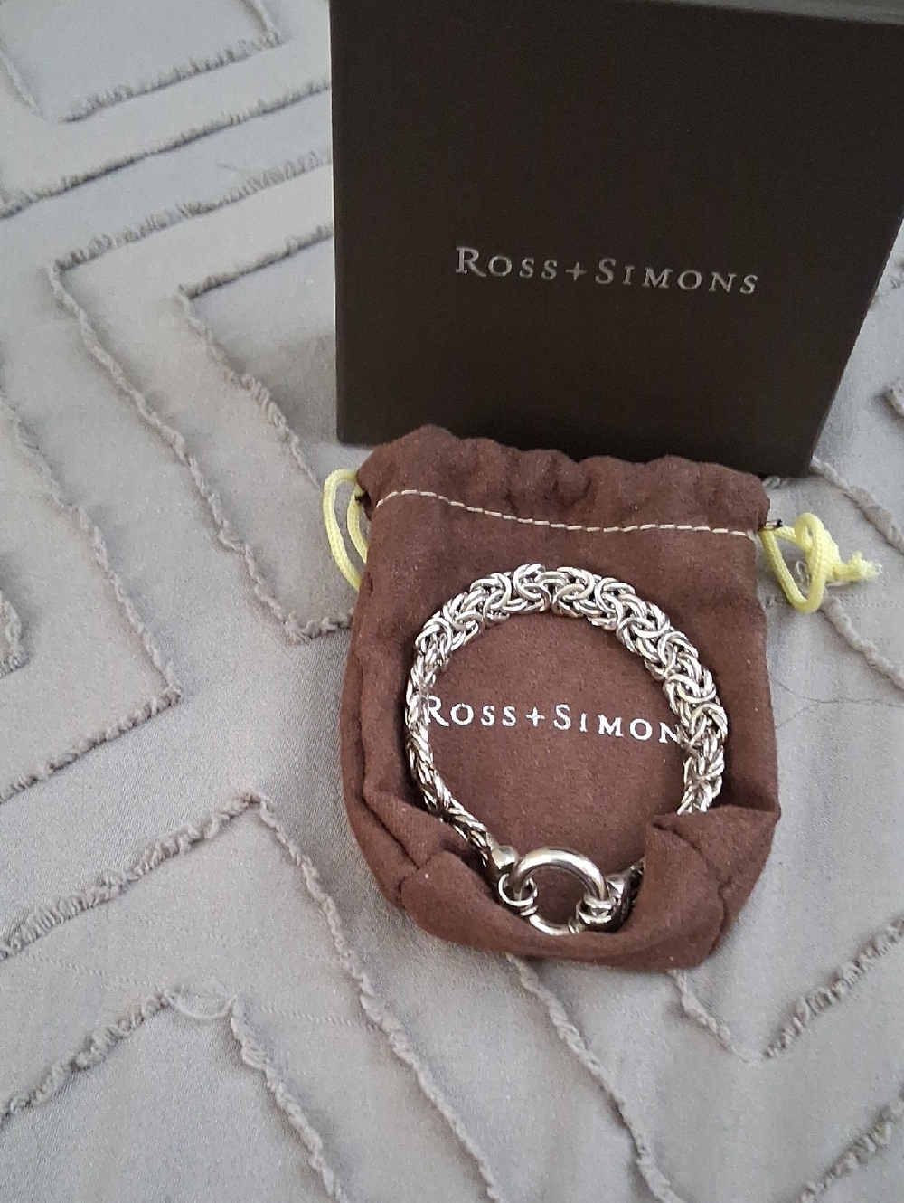 Ross-Simons Silver Braided Rope Bracelet with Ring Clasp